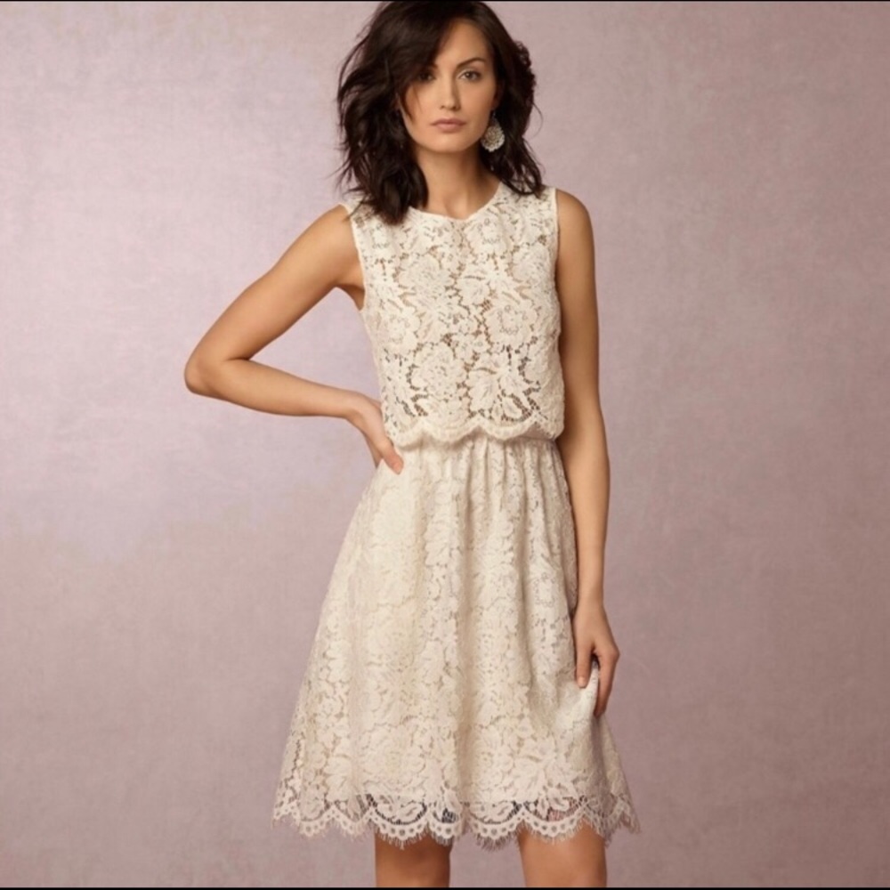 BHLDN Ivory Lace skirt by Jenny Yoo